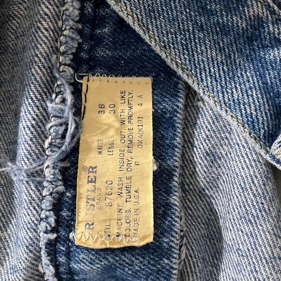 Vintage 80s Rustler Light Wash Faded Denim Jeans Made in USA - Picture 5 of 7
